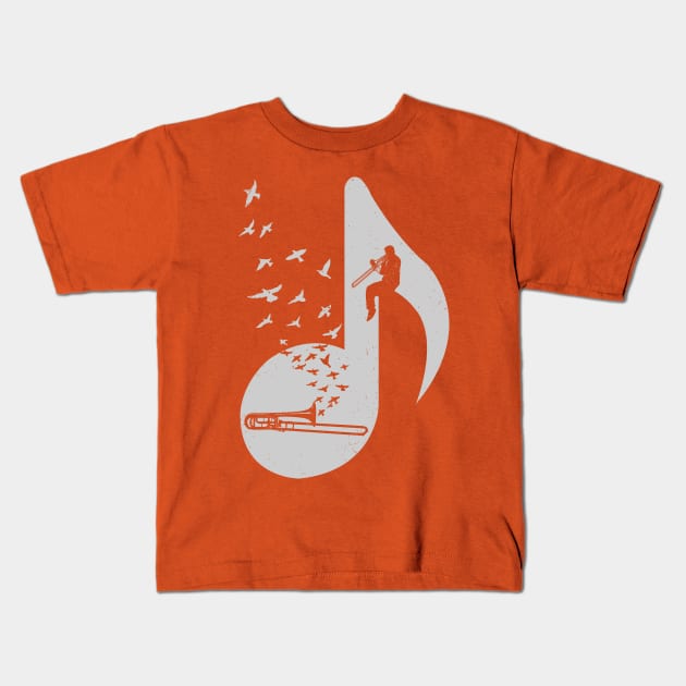 Musical note - Trombone Kids T-Shirt by barmalisiRTB